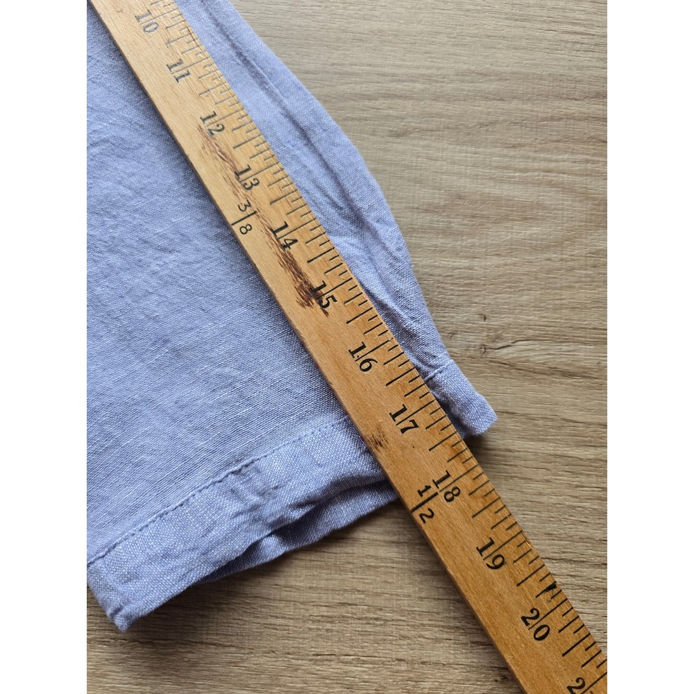 Martha Stewart 100% Linen Light Blue Top Size Medium coastal fisherman beach - Picture 8 of 9